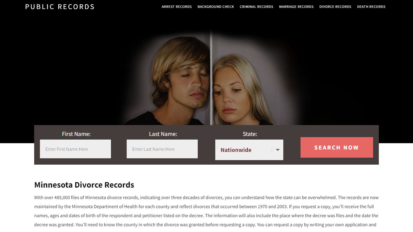 Minnesota Divorce Records | Enter Name and Search. 14Days Free